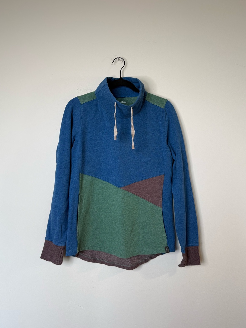 L.L. Bean Blue, Green & Lavender Colorblock Turtleneck Top | Women’s small